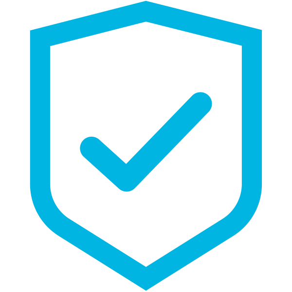 Light blue icon representing the home security system you can purchase and pay as you go